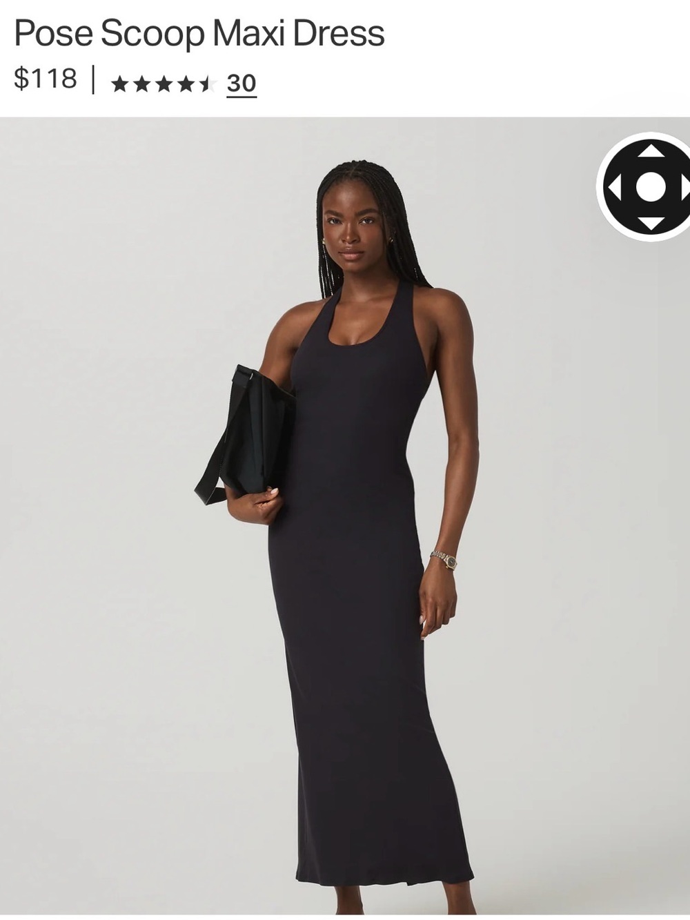 Vuori Black Ribbed Maxi Dress